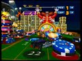 this is the last cup in the game, featuring the final four tracks. this cup is named after super monkey ball, though it might have been ambiguous at first. the trophy is of three bananas holding up one of the balls aiai rides in, however. super monkey ball is an arcade-like challenge game where you must roll the monkey into the goal. it sounds very simple, and in a way, it is. the game began using only the control stick. some of the later games introduced jumping; some don't have it. because of its sheer simplicity, the super monkey ball games have been among the most consistently difficult game series in history. there's usually no story, but if there is, it's that the evil dr. bad-boon wants to take over jungle island, or maybe the world, and aiai and his buddies need to get from stage to stage to reach dr. bad-boon and stop him before it's too late. i'm playing as mobo bonanza (red) and his brother robo (blue). the bonanza bros. are a pair of master thieves who starred in their own game back in 1990 and haven't been heard from since. they went on a crime spree, starting with a bank and working up from there. the gimmick in the game is that they are able to hide behind objects, such as furniture and columns, to stay out of the line of sight of guards. the goal is to nab as many valuables as possible, then escape in their blimp without getting shot by the guards. (their blimp, incidentally, is their all-star move for this game, which you'll see in this video.) they did  ... 