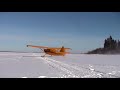 Stinson 108 Flight on Skis