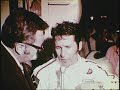 in this clip it is night and the leading ferrari 512s pits with gearbox problems. mario andretti is remarkably candid in predicting that the car will not finish the race. peter revson brings the mcqueen/revson porsche 908/02 in for a final pit stop. amazingly the car has not had to change tires or brake pads for the entire race. at the end of the clip the leading ferrari is dead on the course and the #15 porsche 917 takes the lead with the mcqueen/revson porsche in second place and the #21 giunti/vaccarella ferrari third. andretti wants to fly home for a race on sunday but the ferrari team manager makes a decision to put andretti in the third place car with orders to catch up to the other two. notice the look on giunti's face as he talks to andretti. he is not happy about being replaced in what will become the winning car.
