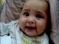 baby`s first real word and kicking sister in the face