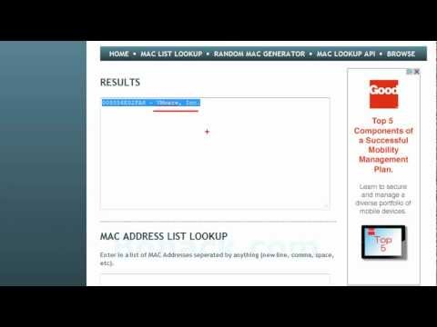 how to lookup mac address
