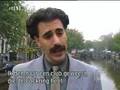 Borat walks in Amsterdam