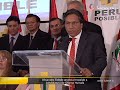 Alejandro Toledo anuncia respaldo a candidatura de