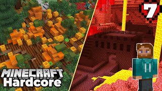 Minecraft 1.16 Hardcore Survival :  Pumpkin Patch, NETHER NEAR DEATH!! #7