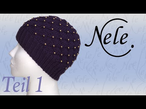 Mütze stricken für Anfänger, Strickmütze mit Perlen, DIY Anleitung by Nele C., Teil 1