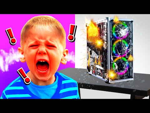 I Caught My LITTLE BROTHER DESTROYING His COMPUTER When He Got BANNED!