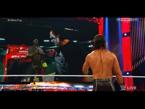 Sting destroys statue of Seth Rollins - WWE Raw September 7 2015