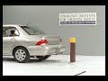 Crash Test 2002 Mitsubishi Lancer / Cedia ( 5 M.P.H)  Rear into Pole IIHS