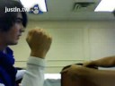 Kevin  &  Joe arm wrestle!! rice moves?? :] 