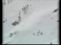 Snowboarder triggers an avalanche