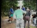 Drunk guy jumps into fire
