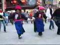 Tibetan evening dances Zhongdian square, China