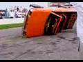 hydraulics hit so hard the truck flips