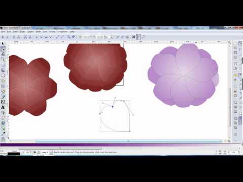 Draw simple rose using Inkscape رسم وردة باستخدام انيك سكيب