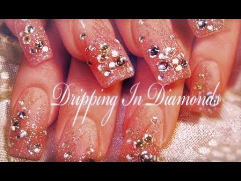 how to attach gems to gel nails