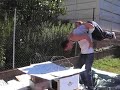 powerslam throug a barbed wire table! powerslam throug a barbed wire table!