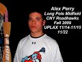 Alex Perry - 2009 Fall Lacrosse Highlights, Long Pole Midfield, CNY Roadhawks