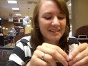 Kaite eats a flower