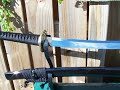 THE BLACK OBAKE 妖怪 1.25 Inch Deep Sori Tameshigiri Japanese Samurai Sword by HAZAMA YAKIBA