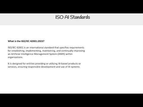 Introduction to ISO AI Standards for Generative AI Security - AWS AI Practitioner AIF-C01