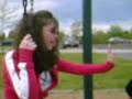 stuck in the swing. haha stuck in the swing. haha
