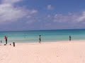 Blue beach and white sand in Ouvea New caledonia