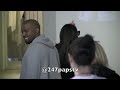 kim kardashian and kanye leaving his apartment , they went shopping with a few photographers outside waiting for them , they later jumped back into kanye's m...