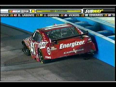 2008 Nascar Sprint Cup Phoenix Reed Sorenson hit wall