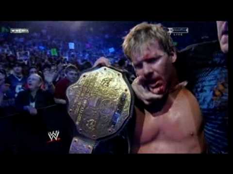 retains - With Blood Sweat and Tears Jericho Retains The Word Championship after a Deadly Ladder Match with HBK At No Mercy 2008.