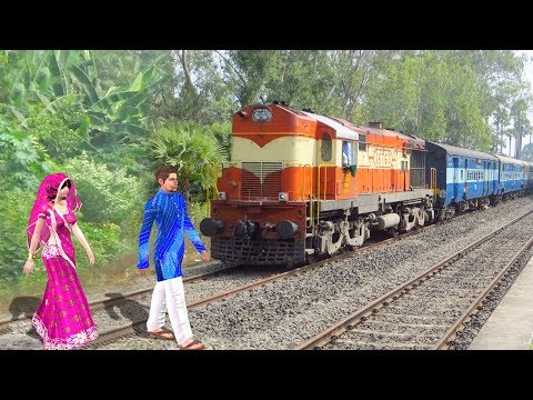 रेलवे स्टेशन Railway Station Comedy Video कहानिया Hindi Kahaniya - Funny Train Hindi Story