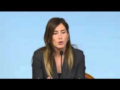 Matteo Renzi Ministro Boschi e Delrio : Riforma Costituzione aut. Canale 25 31.03.2014