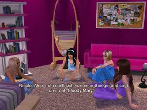 Sims2 - Ob die Legende von Bloody Mary wahr ist, das fragen sich auch die vier Freundinnen Janina,Larissa,Phoebe und Nicole...