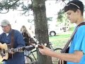 Terry Greenway (vocals & guitar) with the next generation of bluegrass pickers. Katie Norton on banjo, Tyler Smith (plaid shirt) on mandolin (is with Notchey Creek BG Band). Andy Brown on bass, his brother, Chris Brown, on mandolin. Townsend, TN, 5-3-08.