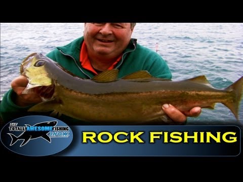 Rock fishing for Pollack with soft plastic lures - Totally Awesome Fishing Show
