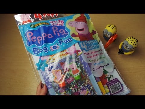 OPENING OF PEPPA PIG TV SERIES BAG O' FUN No48 + STICKERS, MAGIC PAINTING BOOK, AND COLOURING BOOK