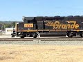 The Santa Margarita Turn comes into Paso Robles CA at 11:27 AM, does its switching, then leaves for Templeton and Atascadero to make another setout.