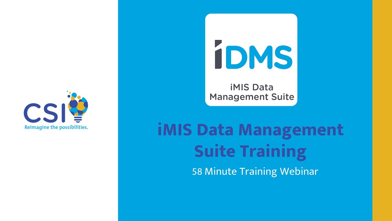 iMIS Data Management Suite | Training