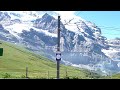Aankomst van de JungfrauBahn op de Kleine Scheidegg