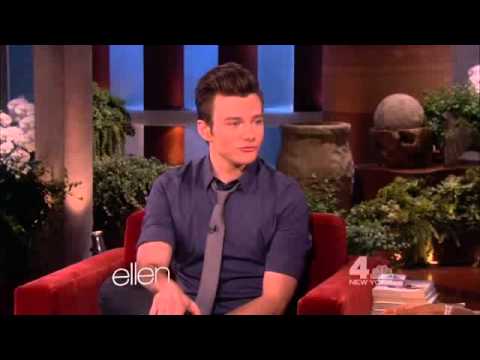 degeneres - Chris Colfer talking with Ellen DeGeneres about Coachella, his cat Brian and a potential guest role as a sea-monkey in