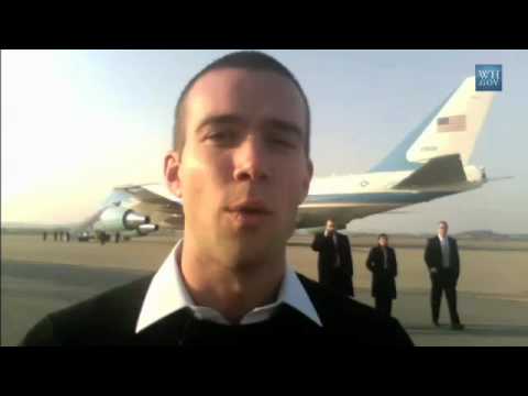Jon Favreau - November 19, 2009 | 1:35 Head Speechwriter Jon Favreau stands on the tarmac at Osan Air force Base in South Korea after the President's speech to servicemen ...