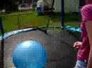 bouncing on an excersize ball.