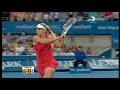 slow motion replay of backhand volley.