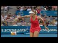 slow motion replay of backhand volley.