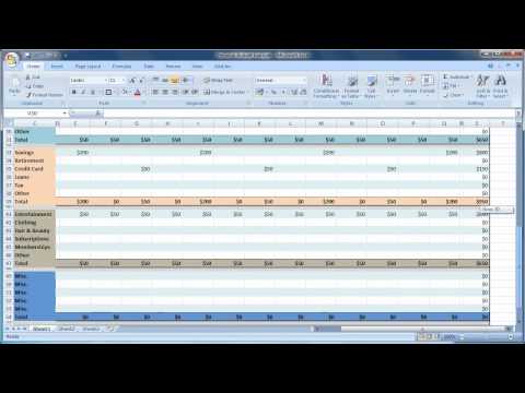 how to budget excel spreadsheet