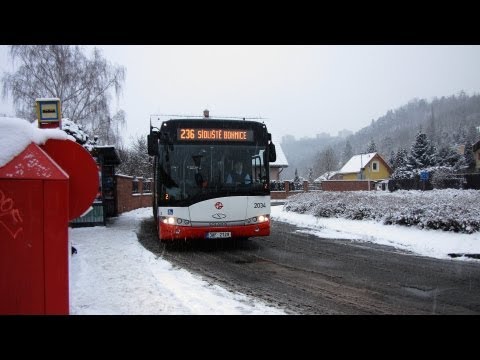 DPP - Projížďka s vozy Solaris Urbino 8,9 LE dopravce DPP (ev. č. 2039 a 2034) na lince 156 a 236 v první den jejich provozu - 15.1.2013. Vozy na mě udělali dobrý ...