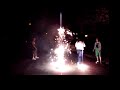 me and family running through fire works