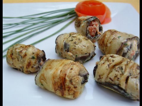 Cuisine végétarienne Rouleaux d'aubergine