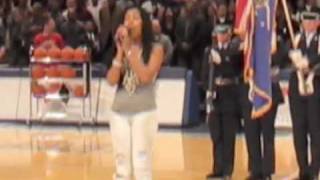 Melanie Fiona sings The American National Anthem- Jordan Brand Classic
