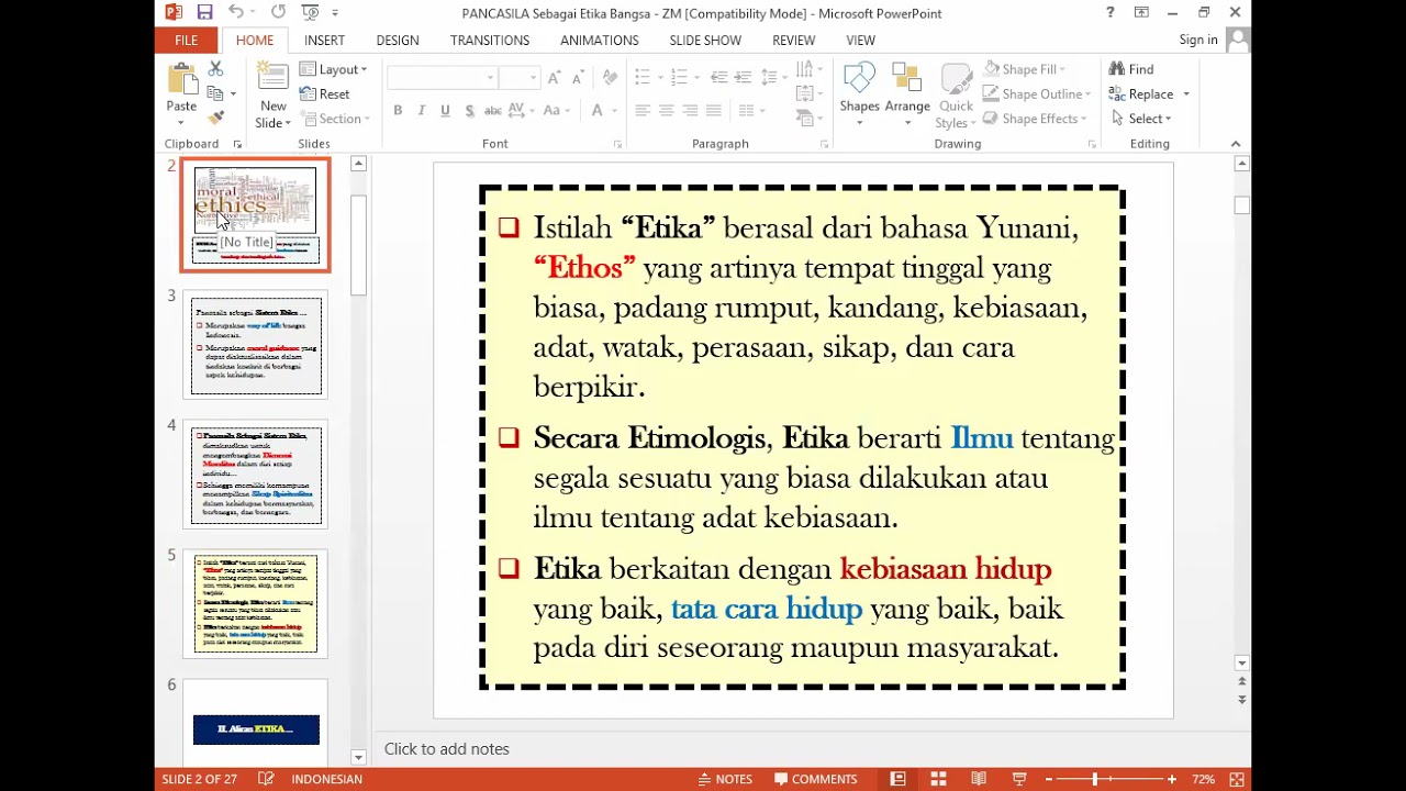 PANCASILA Sebagai Etika Bangsa   ZM