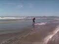 mike bails behind a skimboard in oregon... being towed behind a jeep going almost 60km/h